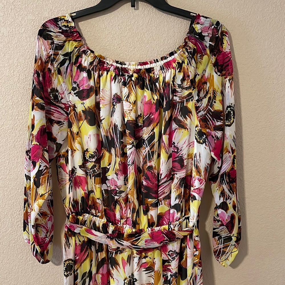INC dress , size 12, colors are pink,yellow, brown,white